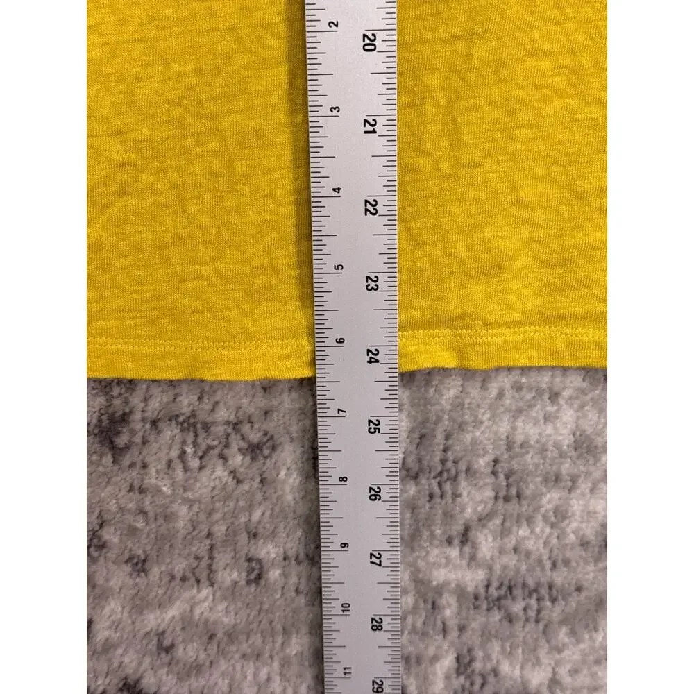 Eileen Fisher Top XL Womens Yellow Organic Linen Short Sleeve